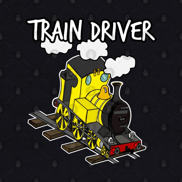 Train Driver Steam Locomotive Rail Enthusiasts (Yellow) by doodlerob